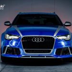 Audi RS6 Avant 750 hp ντυμένο με μεμβράνη μπλε χρωμίου