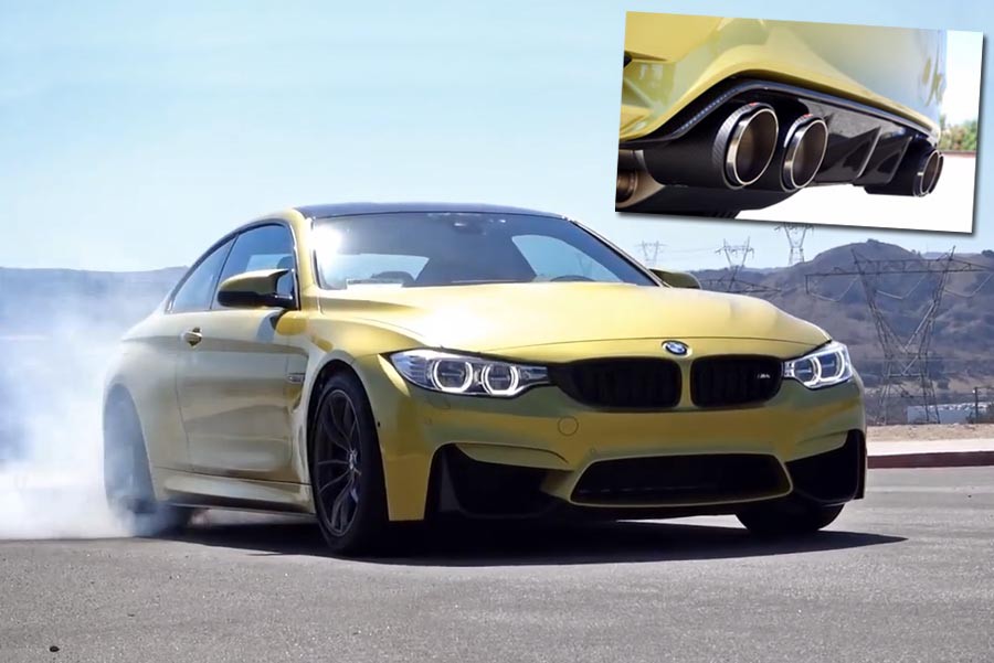 BMW M4 με εξάτμιση τιτανίου Akrapovic ακούγεται δυνατά!