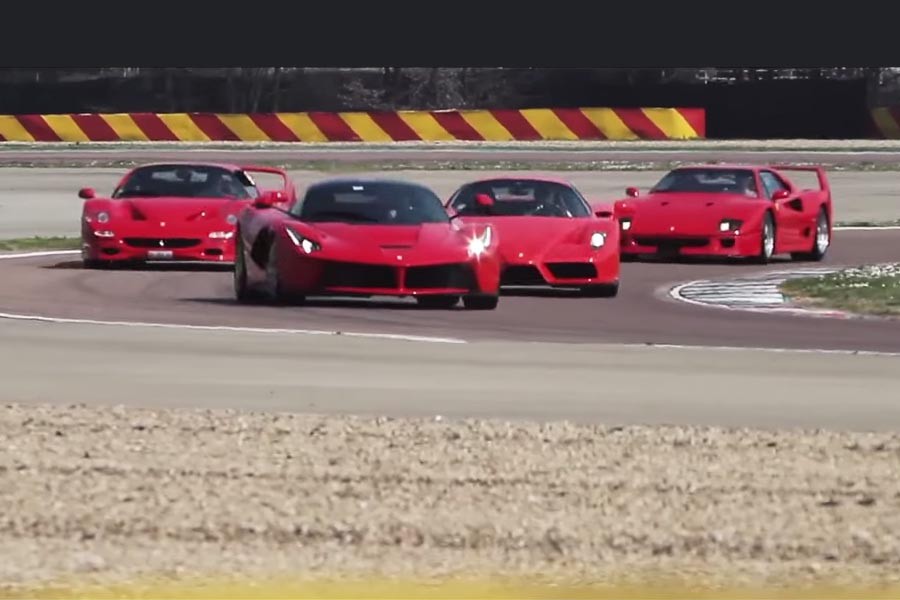 Ferrari F40, F50, Enzo και LaFerrari στην πίστα του Φιοράνο (video)