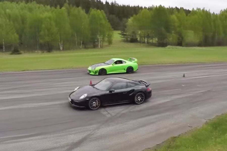 Porsche 911 Turbo S vs Toyota Supra 1000+hp