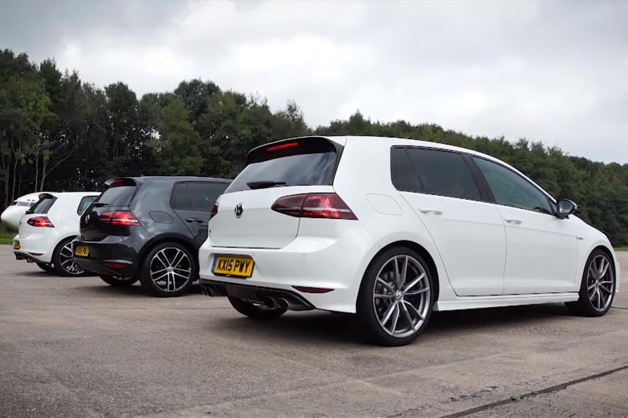 Κόντρα ανάμεσα σε VW Golf R vs Golf GTI vs Golf GTD