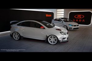Lada Vesta με δύο τύπους αεροδυναμικού κιτ αμαξώματος