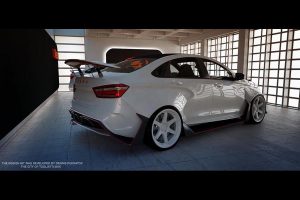 Lada Vesta με δύο τύπους αεροδυναμικού κιτ αμαξώματος
