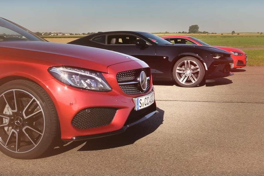 Νέο Audi S5 Coupe VS Mercedes AMG C43 Coupe VS Chevrolet Camaro
