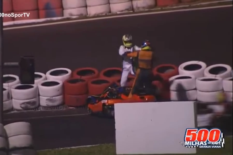 Τρελό ξύλο σε αγώνα καρτ (+video)