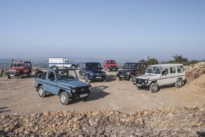 Vier Jahrzehnte G-schichte: Mercedes-Benz G-Klasse: Seit 1979 stilsicher durchs GeländeFour decades of G history: Mercedes-Benz G-Class: mastering terrain with an assured sense of style since 1979