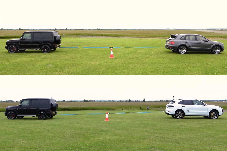 Κόντρα έλξης AMG G63 vs Bentayga & Cayenne Turbo (+video)