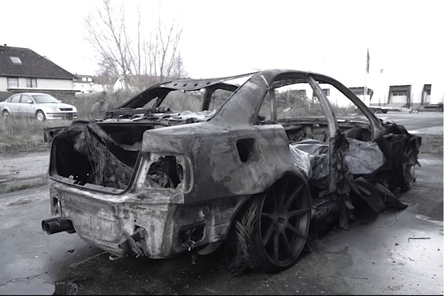Audi RS4 1.300 ίππων κάηκε ολοσχερώς (+video)