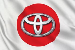 Toyota logo flag