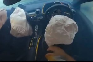 ferrari spins in wet