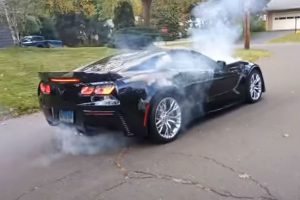 corvette burnout gone wrong