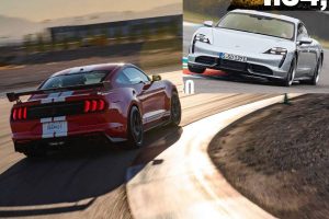 shelby gt500 porsche taycan turbo hockenheim