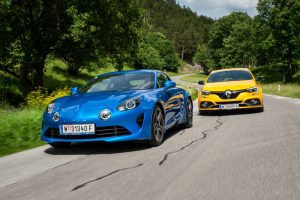 alpine a110 and renault megane rs