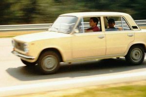 ayrton senna driving a lada 2101