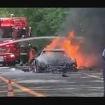 ferrari f40 in flames