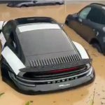 flooded porsches in germany