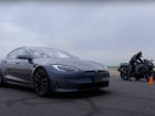 tesla model s plaid vs hayabusa and ninja 4