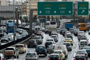 athens traffic jam