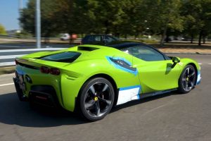 one of one green ferrari sf90 stradale