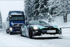 nissan gt-r pulls truck 02