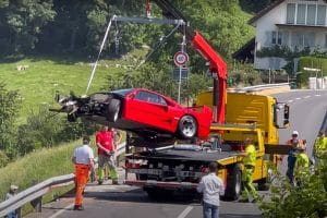 ferrari f40 swiss hillclimb crash