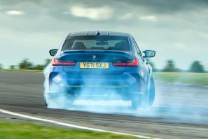 bmw m3 burning rubber