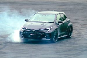 toyota gr corolla burning rubber