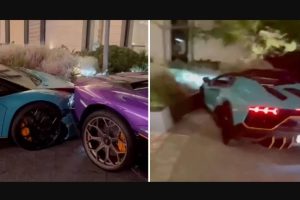 aventador crash on other aventador