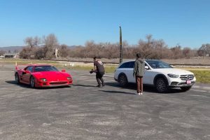mercedes e450 vs ferrari f40 (1)