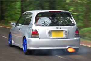 toyota starlet glanza burnout