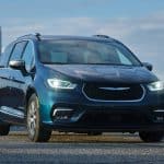 New headlamps on the 2021 Chrysler Pacifica Pinnacle Hybrid are crafted with a more aggressive, linear design, and larger and more deeply sculpted LED fog lamp bezels add visual energy and complement the sportiness of the overall design.