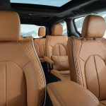 The new 2021 Chrysler Pacifica Pinnacle model offers the most luxurious interior in its class, with Caramel Nappa leather seats featuring quilted seat side bolsters and perforated seat inserts and seat backs on all three rows.