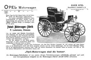Opel Patent Motorwagen System Lutzmann