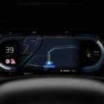 Accident ahead alert in driver dashboard of Volvo EX40