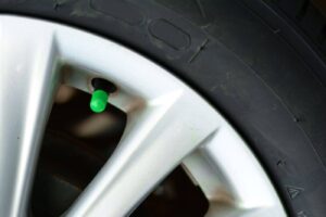 green valve cap tires