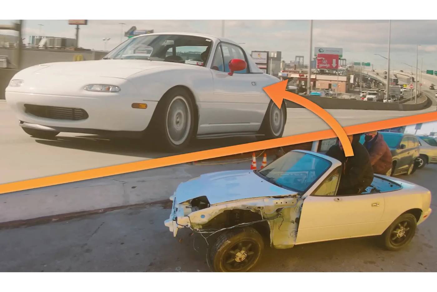 Διαλυμένο Mazda MX-5 έγινε κομπρεσοράτο κουκλί (+video)