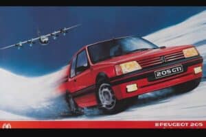 peugeot 205 gti ad