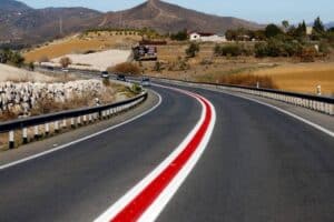 red stripe road in spain